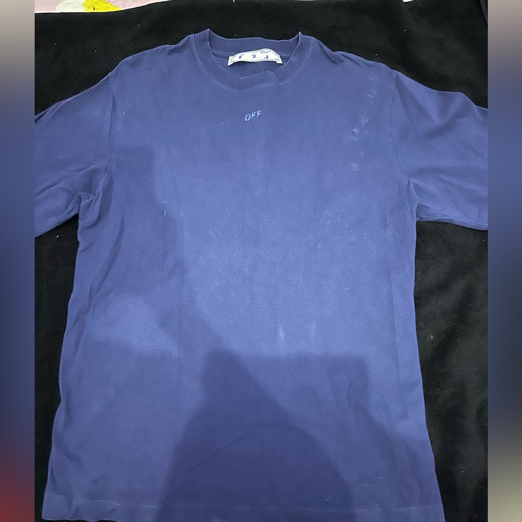 Off-White Blue Crew Neck Short Sleeve Tee